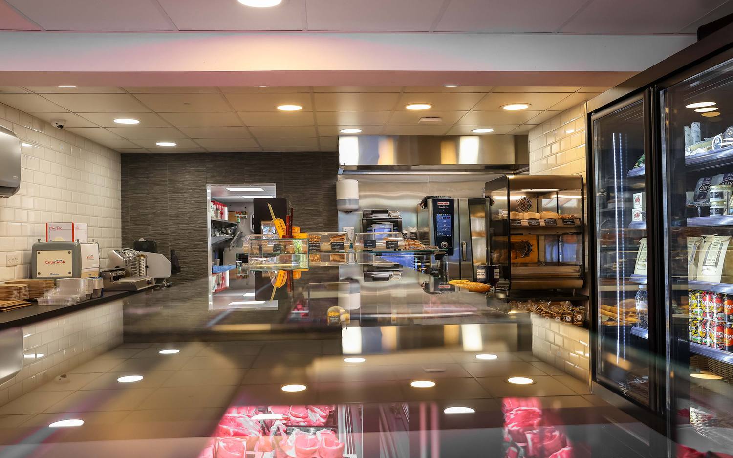 Inside Mayo Brothers on Bois Lane, the deli counter, hot-food cabinet and fridges
